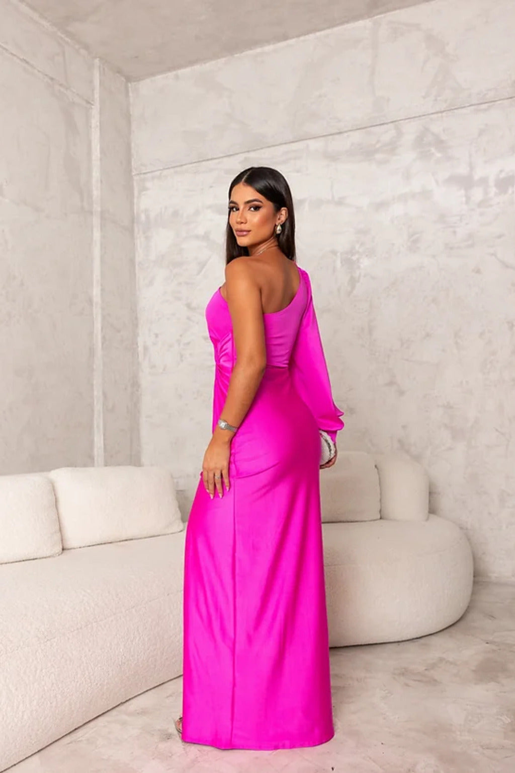 Valencia | One-Shoulder Satin Evening Gown
