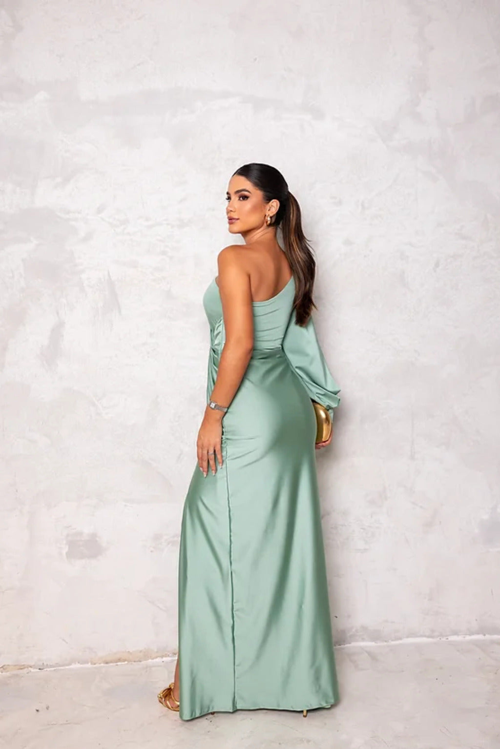 Valencia | One-Shoulder Satin Evening Gown