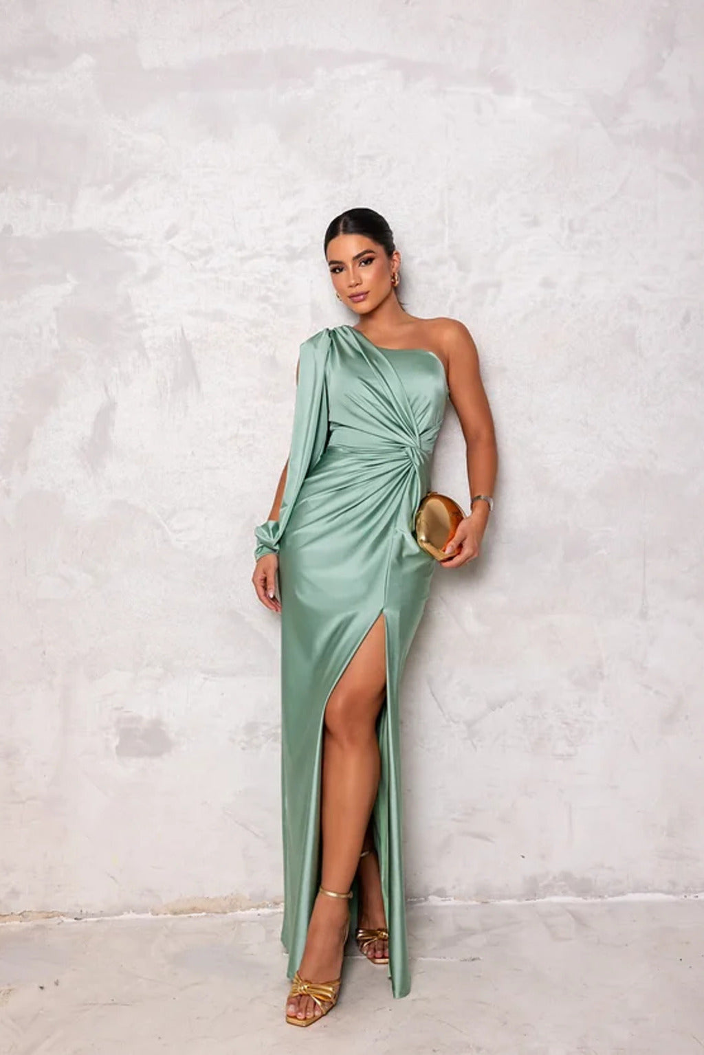 Valencia | One-Shoulder Satin Evening Gown