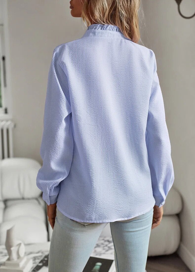 Delina | Ruffled Button-Up Blouse