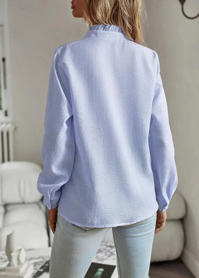 Isolde | Feminine Ruffle Button Blouse