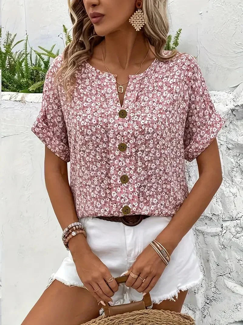 Claire | Floral Button-Up Top