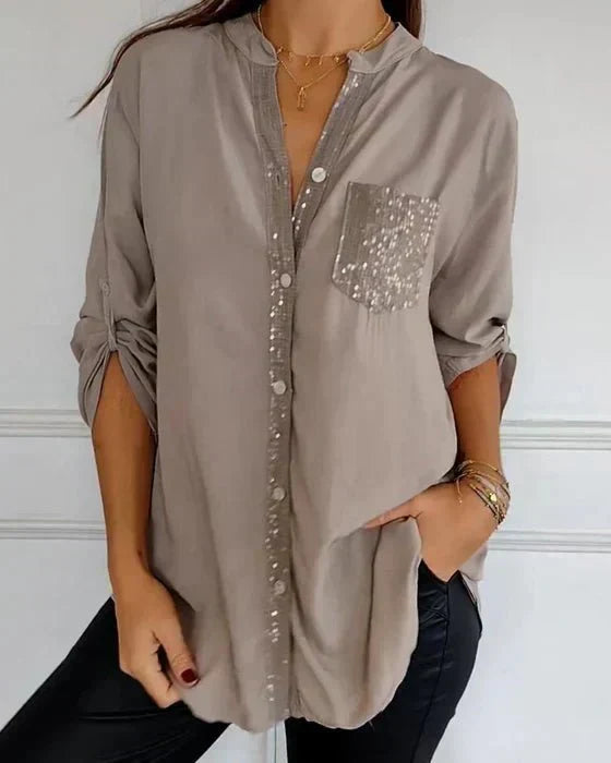 Isabeau | Chic Sequin Detail Blouse