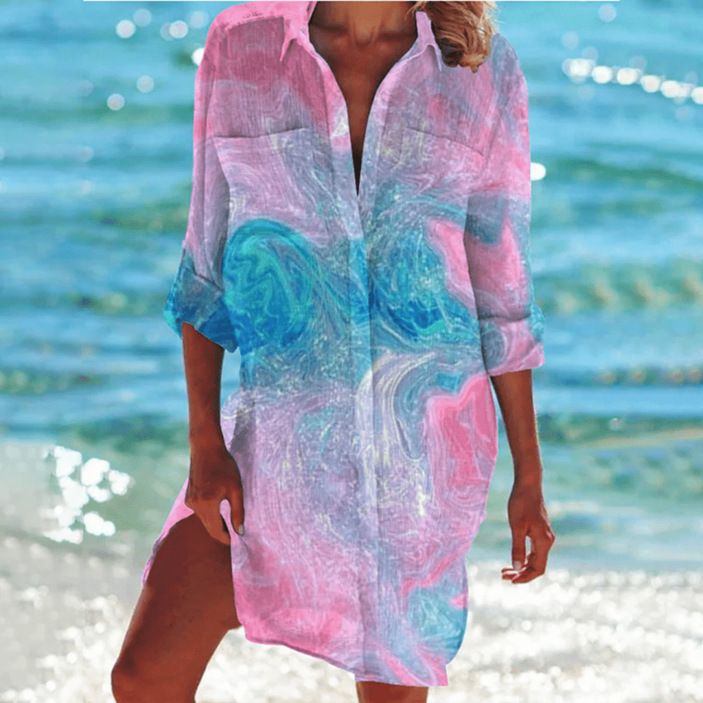 Kaelina | Lightweight Button Beach Cover-Up