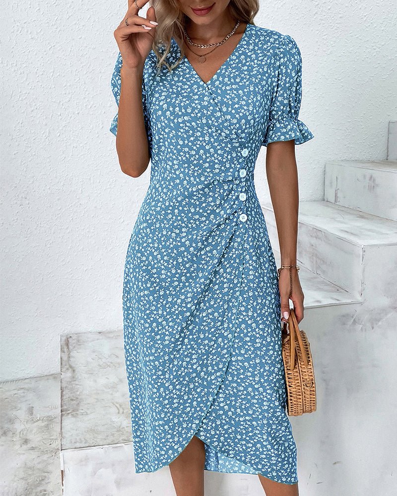 Isolde | Floral V-Neck Dress
