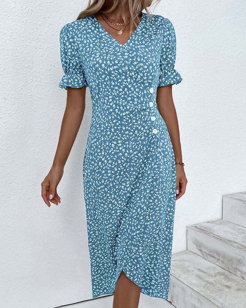 Isolde | Floral V-Neck Dress