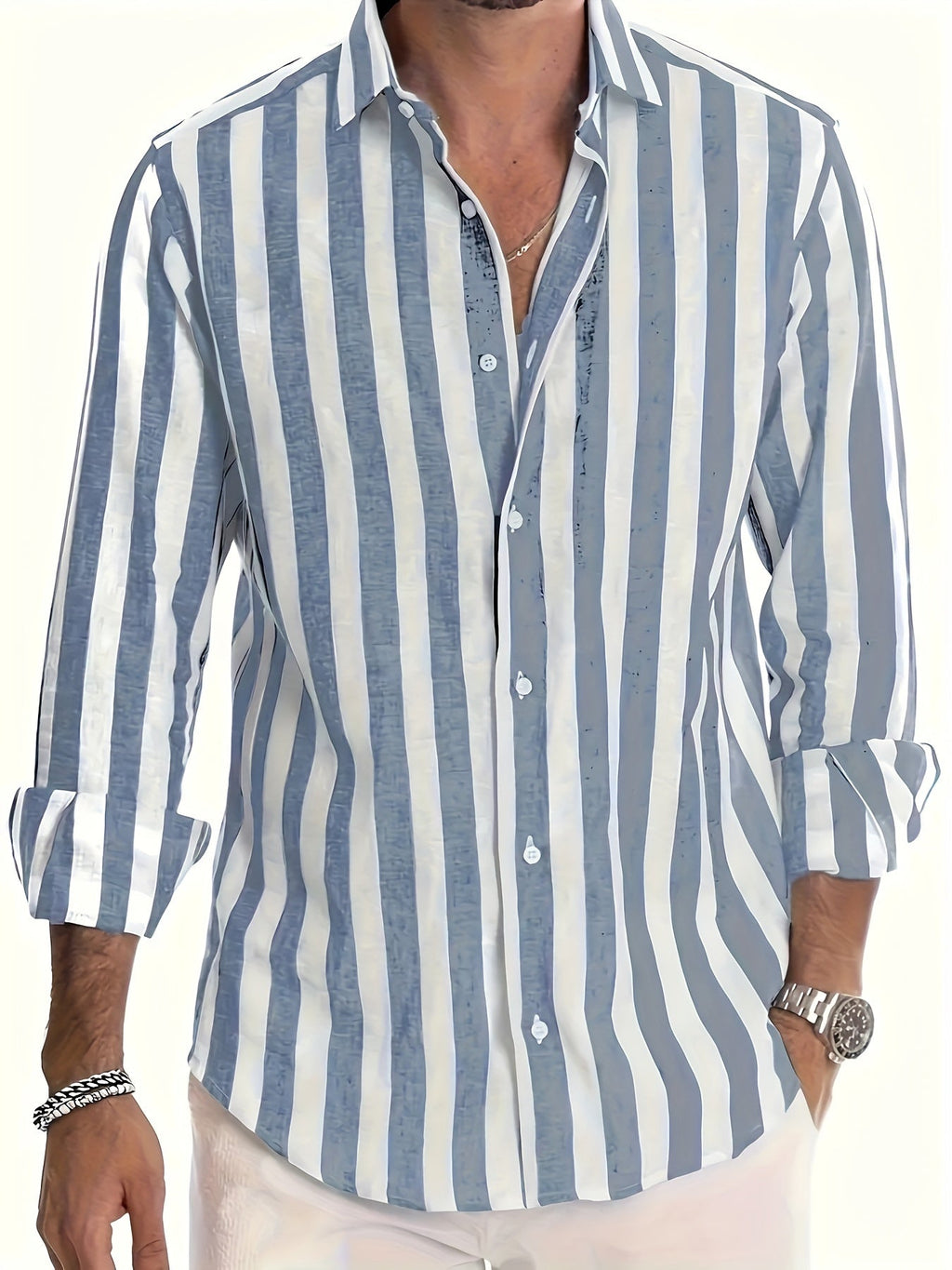 Men’s Striped Long Sleeve Shirt