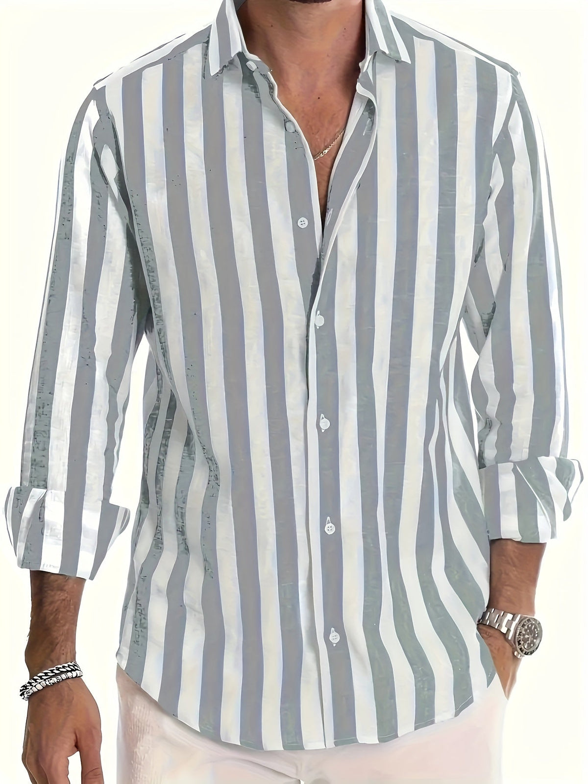 Men’s Striped Long Sleeve Shirt
