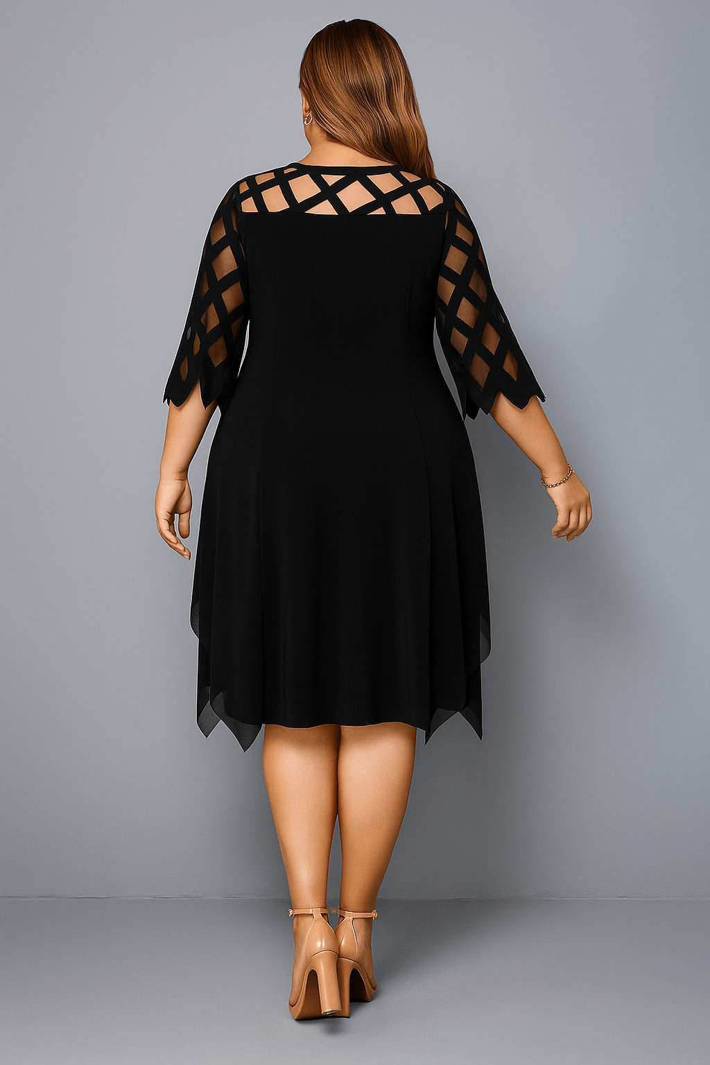 Hazel | Elegant Lace Sleeve Relaxed Fit Dress