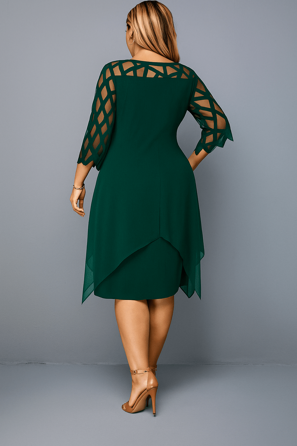 Hazel | Elegant Lace Sleeve Relaxed Fit Dress