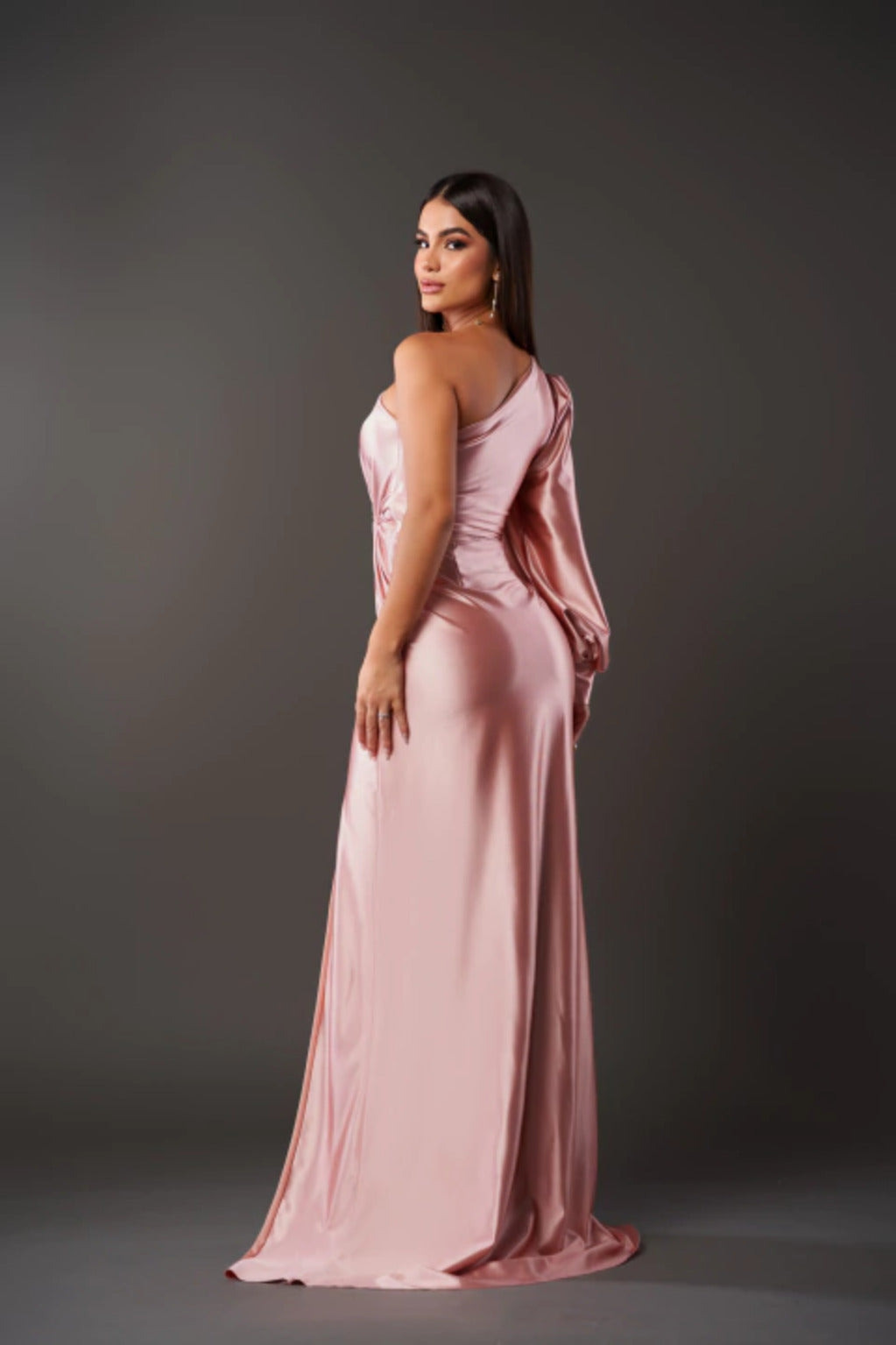Valencia | One-Shoulder Satin Evening Gown