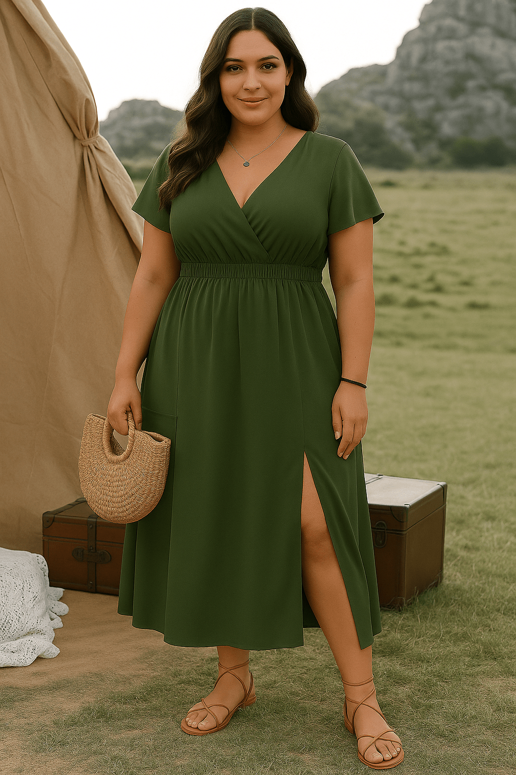 Isabella | Casual V-Neck Relaxed Fit Dress