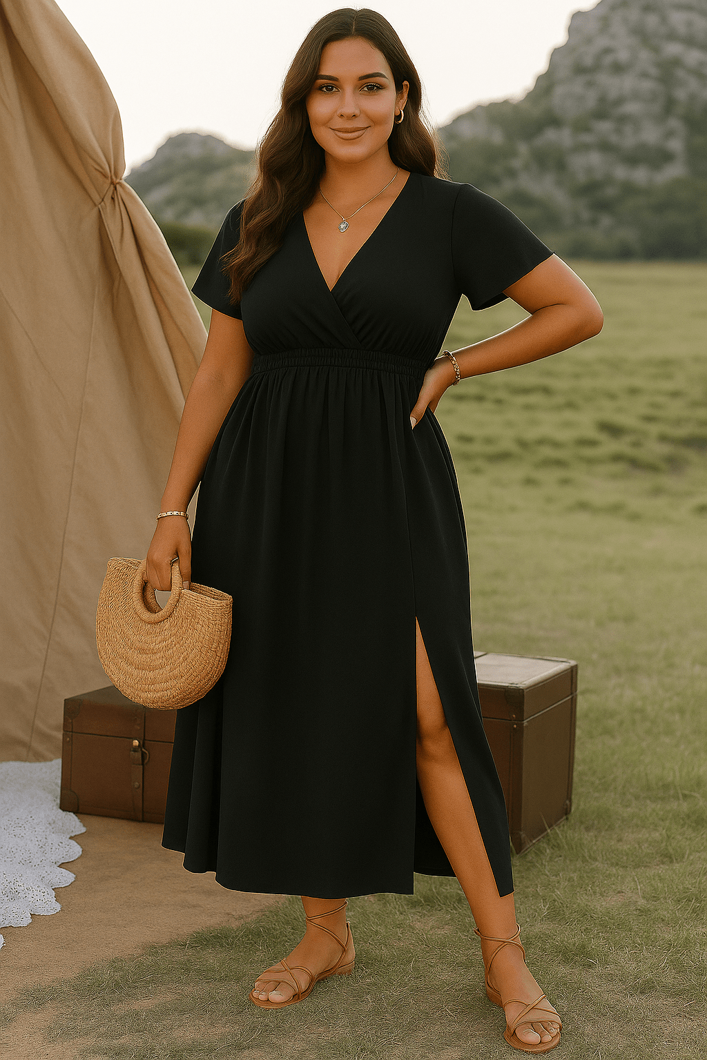Isabella | Casual V-Neck Relaxed Fit Dress