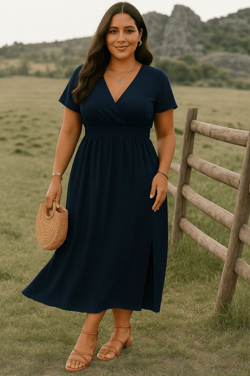 Isabella | Casual V-Neck Relaxed Fit Dress