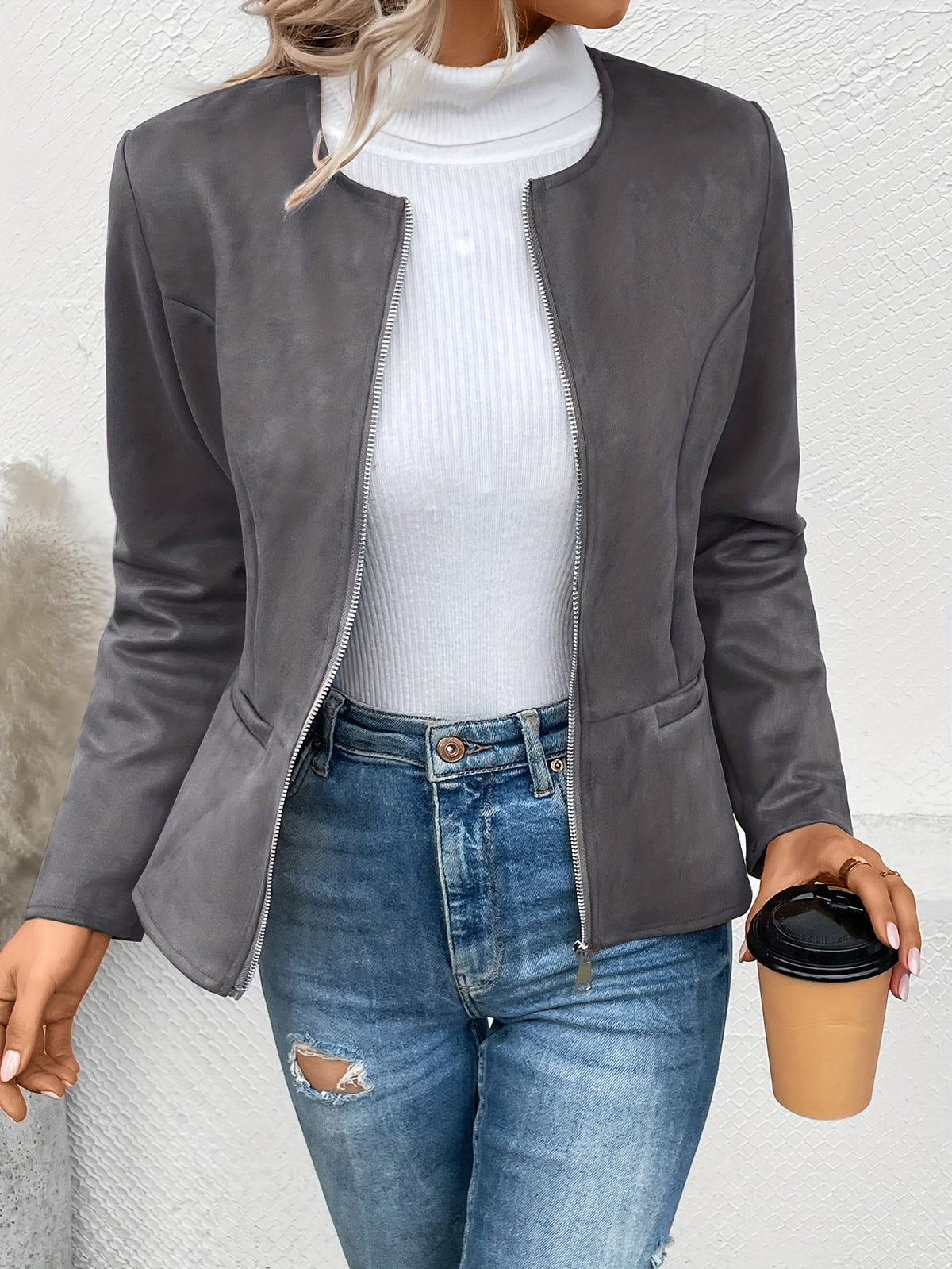 Isolde | Slim Fit Jacket with Zipper