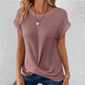 Women’s Waffle Knit Round Neck Top