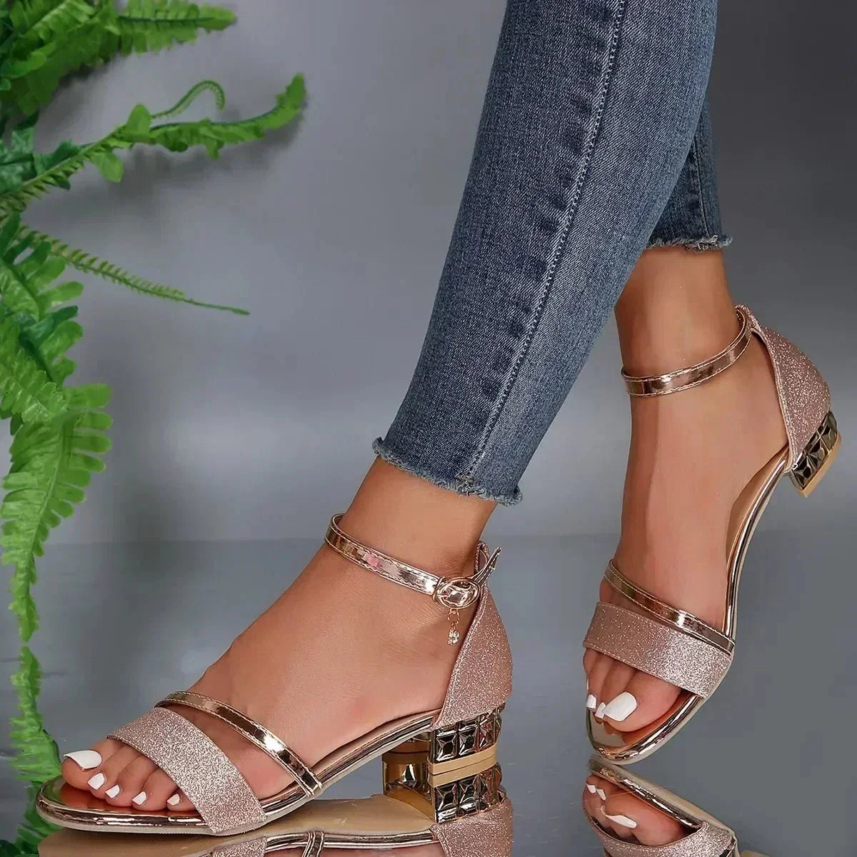 Cassia | Glamorous Low-Heel Women’s Sandals