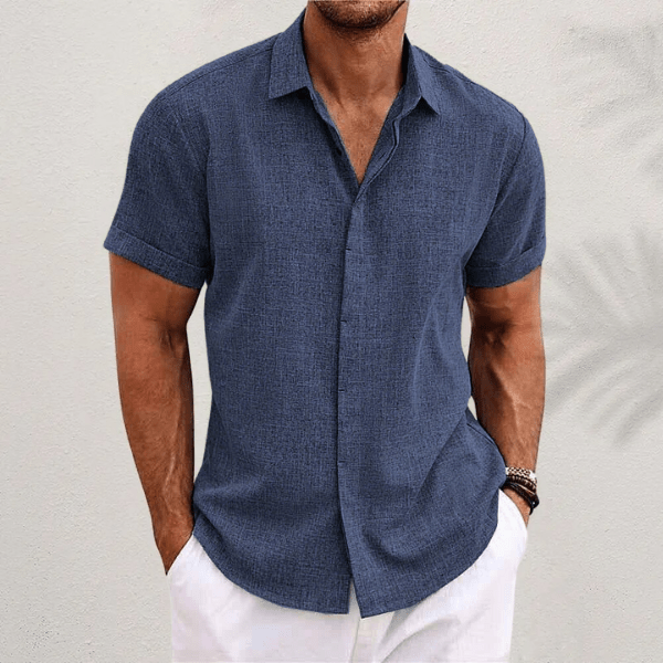 Men’s Casual Short Sleeve Button Shirt