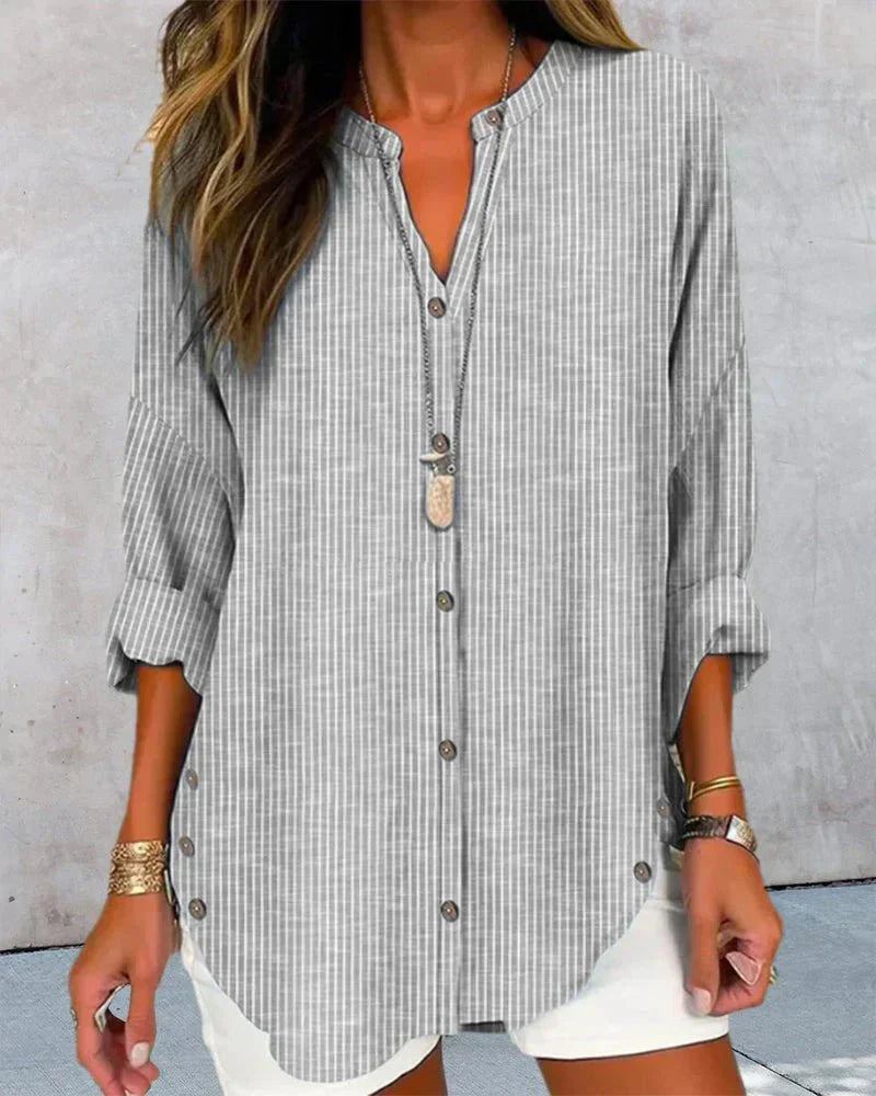 Penelope | Stripe V-Neck Top