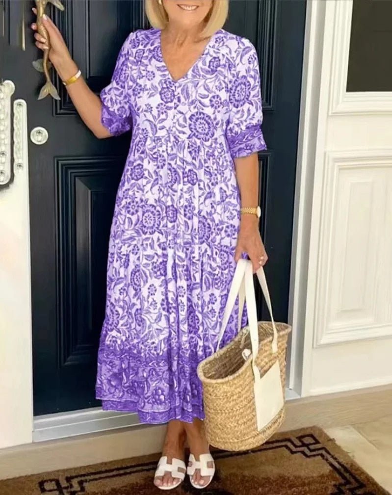 Serena | Floral V-Neck Cover Dress