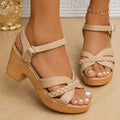 Senna | Women’s Braided Platform Sandals with Block Heel & Buckle Strap