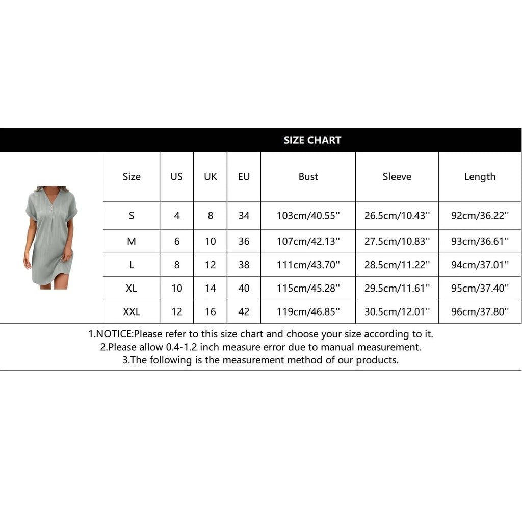 Corinne | Casual Button V-Neck Dress