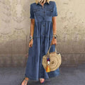 Suzannah | classic knee-length denim dress