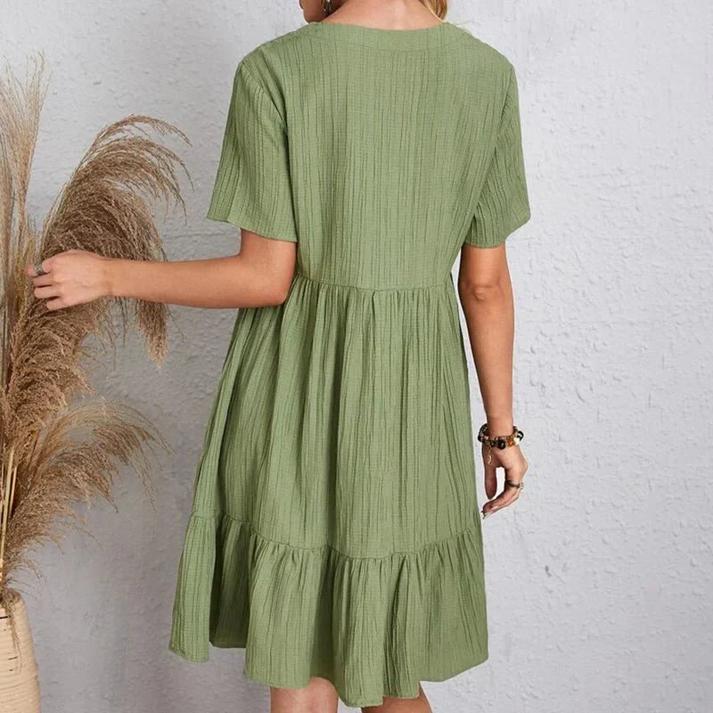A-Line Retro V-Neck Dress