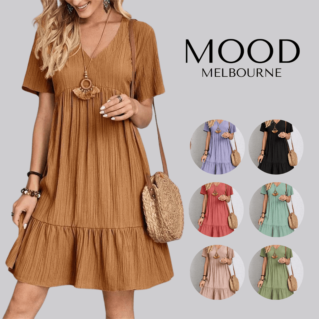 A-Line Retro V-Neck Dress