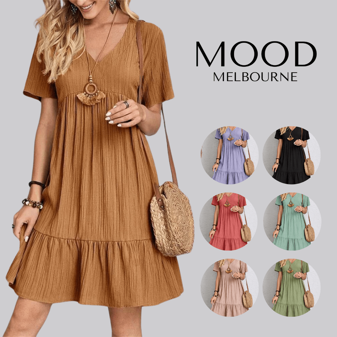 A-Line Retro V-Neck Dress