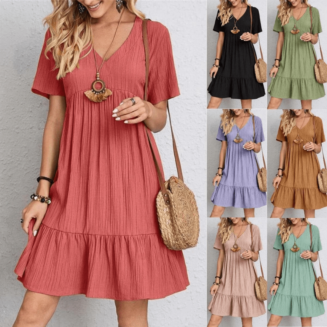 A-Line Retro V-Neck Dress