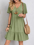 A-Line Retro V-Neck Dress
