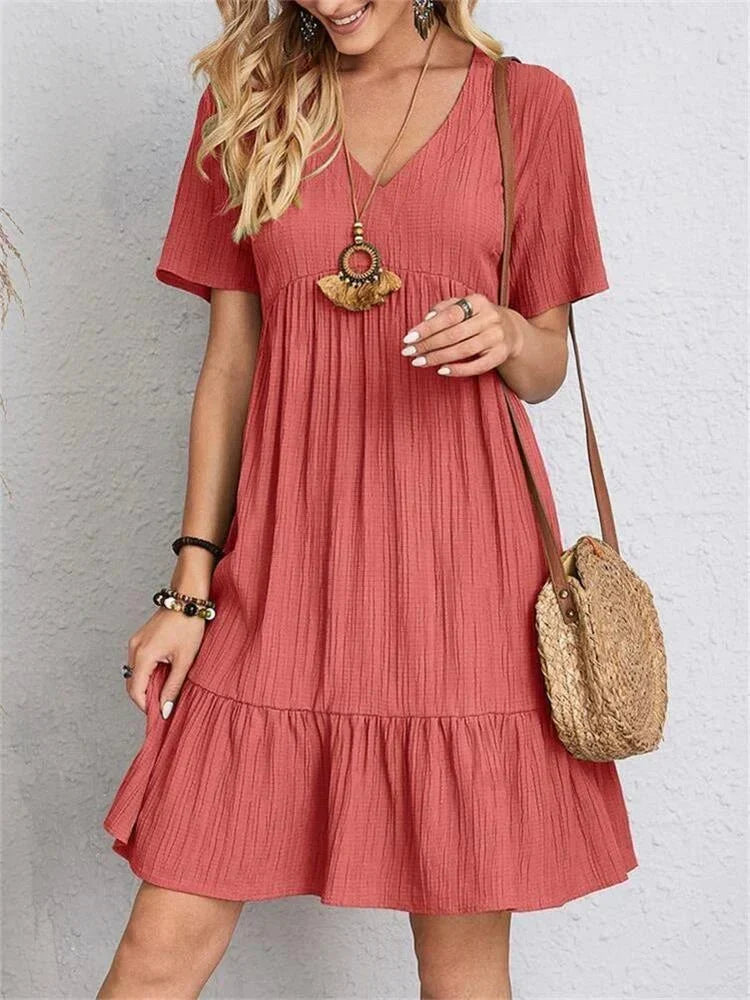 A-Line Retro V-Neck Dress