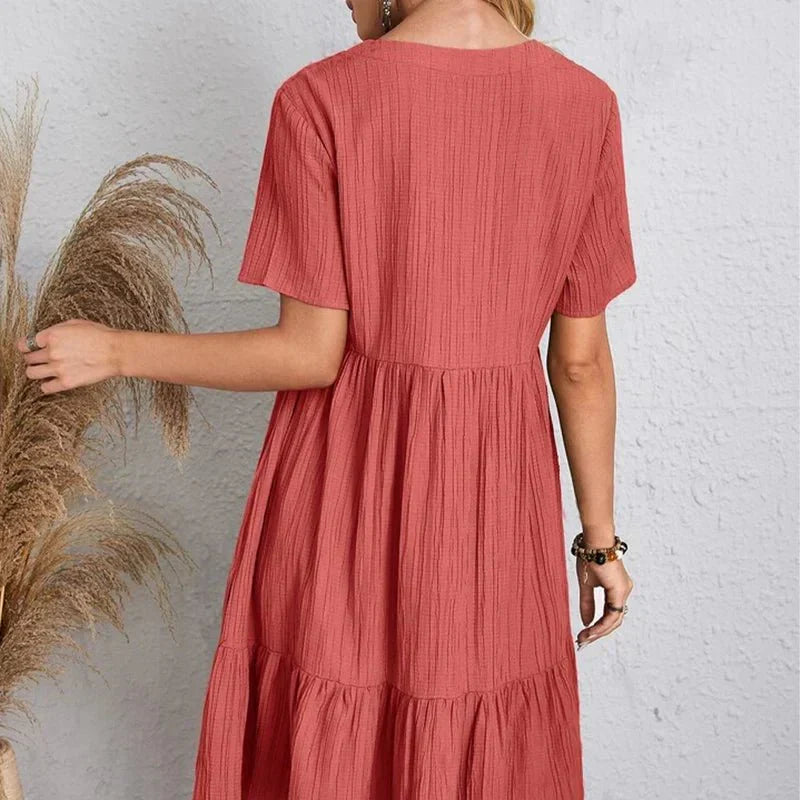 A-Line Retro V-Neck Dress