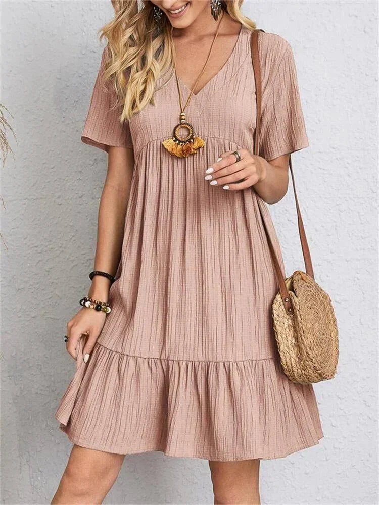 A-Line Retro V-Neck Dress