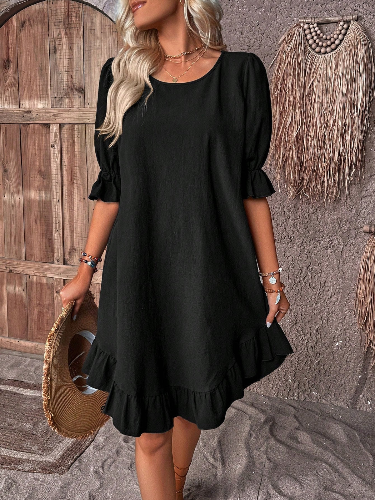 Valeria Loose-Fit Ruffle Dress