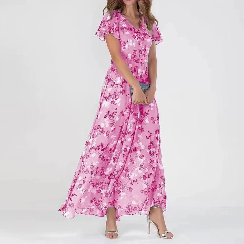 Women’s V-Neck Floral Maxi Dress